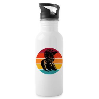 Motocross Vibes for Motocross - Water bottle with straw - white - Right