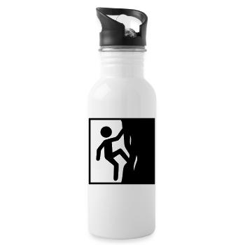 Klettern Symbol Sport - Trinkflasche mit integriertem Trinkhalm - Weiß - Rechts