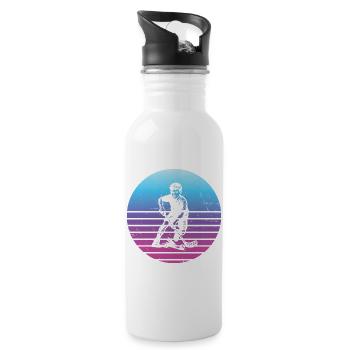 Conception compacte de floorball pour floorball - Gourde avec paille intégrée - blanc - Droite