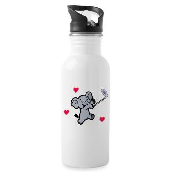 ELEPHANT KIDS GOLF GOLFER - Water bottle with straw - white - Right