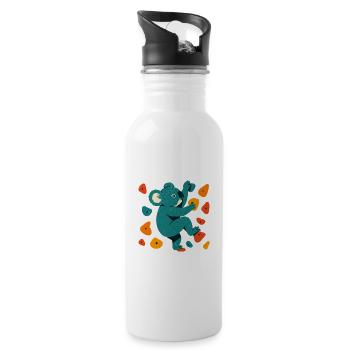 Cadeau d’escalade de coala koala de bloc - Gourde avec paille intégrée - blanc - Droite