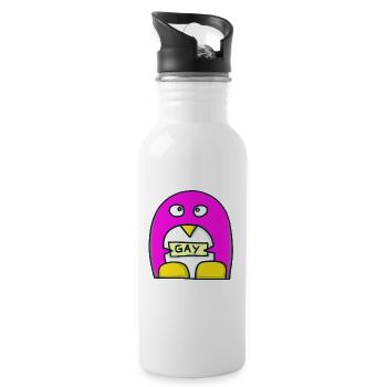 Gay - Trinkflasche mit integriertem Trinkhalm - Weiß - Rechts