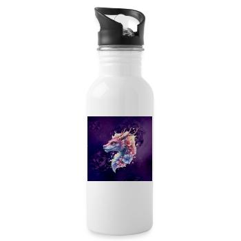 Dragon Floral Étoile - Gourde avec paille intégrée - blanc - Droite