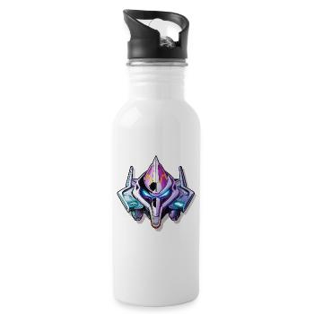 Neon Mech Warrior Helmet - Water bottle with straw - white - Right