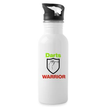 Darts Warrior, Perfect Grip, Onehundreteighty, 180 - Trinkflasche mit integriertem Trinkhalm - Weiß - Rechts