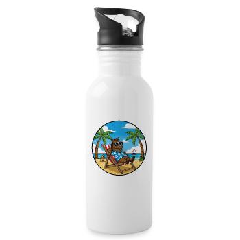 Cool Horse Beach Vacation Summer Vibes - Trinkflasche mit integriertem Trinkhalm - Weiß - Rechts