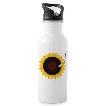 Sunflower Record - Water bottle with straw - white - Right