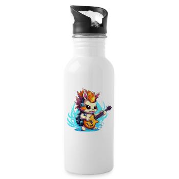 Guitar Hero Hedgehog with Amp - Water bottle with straw - white - Right