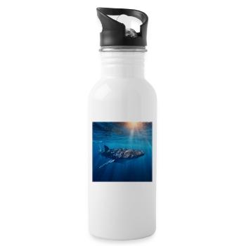 Le requin-baleine dans l’océan, créatures marines, design de la nature - Gourde avec paille intégrée - blanc - Droite