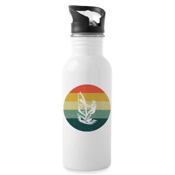 Windsurfing motif that works immediately - Water bottle with straw - white - Right
