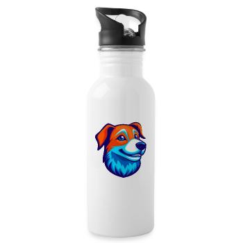 Logo de la mascotte Happy Dog Esports - Gourde avec paille intégrée - blanc - Droite