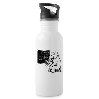 Professor Elephant - Trinkflasche mit integriertem Trinkhalm - Weiß - Rechts
