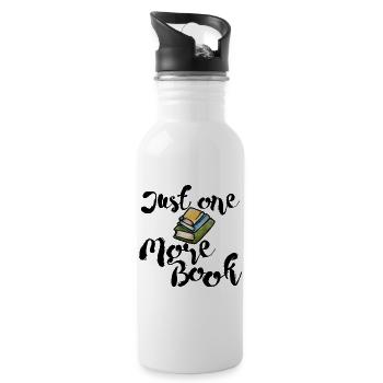 Stacked Books Watercolor Illustration - Water bottle with straw - white - Right