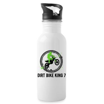 7e anniversaire de Dirt Bike King - Gourde avec paille intégrée - blanc - Droite