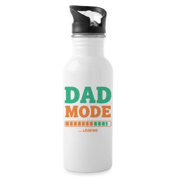 Dad Mode Loading für stolze werdende Väter - Trinkflasche mit integriertem Trinkhalm - Weiß - Rechts
