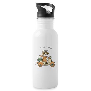Little Escape – Scooter Illustration - Water bottle with straw - white - Right