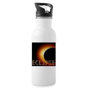 Totale Sonnenfinsternis 2026 - Trinkflasche mit integriertem Trinkhalm - Weiß - Rechts