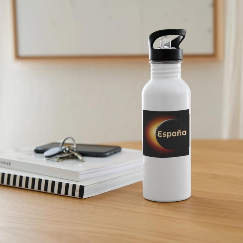 Total Solar Eclipse Spain Water bottle with straw