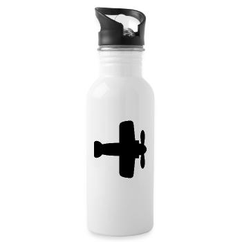 Flugzeug - Trinkflasche mit integriertem Trinkhalm - Weiß - Rechts