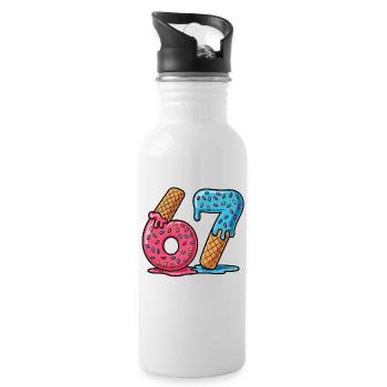 Six Seven Funny Kids Meme - Water bottle with straw - white - Right