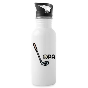 Golf Opa Golfschläger - Trinkflasche mit integriertem Trinkhalm - Weiß - Rechts