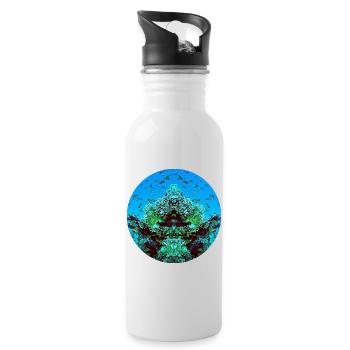 Water creatures in the red - Water bottle with straw - white - Right