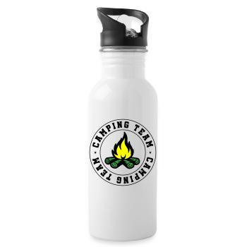 Camping Team Lagerfeuer - Trinkflasche mit integriertem Trinkhalm - Weiß - Rechts