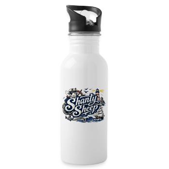 Shanty Sheep Nautical Graphic - Water bottle with straw - white - Right