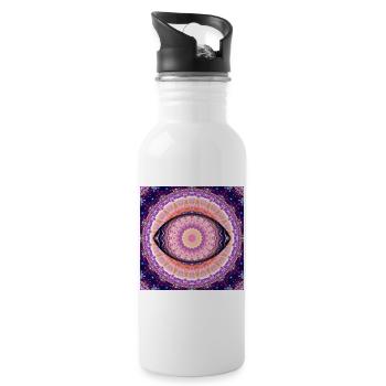 Auge der Wahrheit - Trinkflasche mit integriertem Trinkhalm - Weiß - Rechts