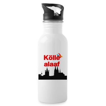 ÖLLE ALAF! 🃏COLOGNE JECK, CARNIVAL, SESSION, KÖLSCH - Water bottle with straw - white - Right