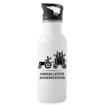 Our last away tour, tractor beer barrel JGA B - Water bottle with straw - white - Right