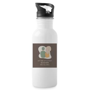 C’est presque aussi agréable avec toi que seul - Gourde avec paille intégrée - blanc - Droite