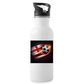 Flying football with flag breeze - Water bottle with straw - white - Right