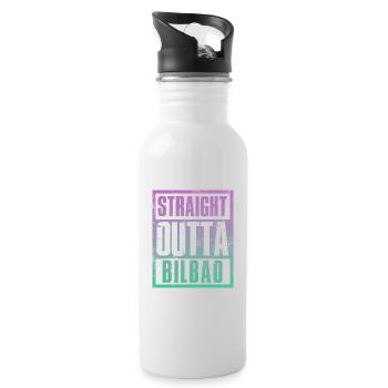 Straight outta Bilbao - Water bottle with straw - white - Right