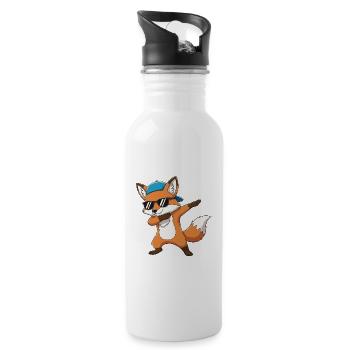 Dessins animés Cool Dab Fox Sunglasses - Gourde avec paille intégrée - blanc - Droite