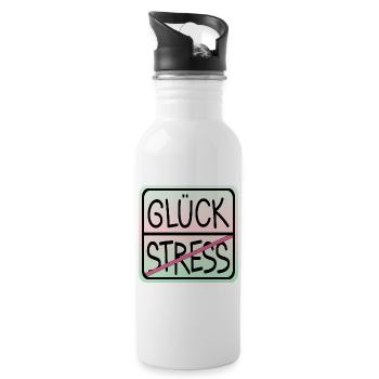 IDENTITÄT STRESS GLÜCK - Trinkflasche mit integriertem Trinkhalm - Weiß - Rechts