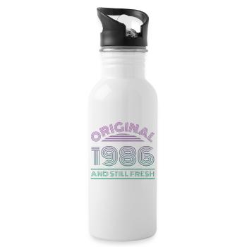 1986 vintage - Water bottle with straw - white - Right