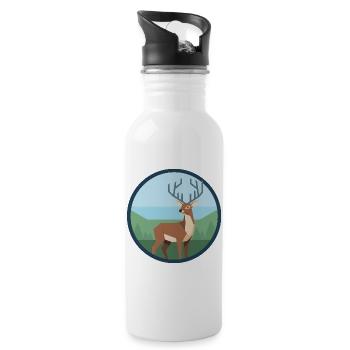 Cerf - Gourde avec paille intégrée - blanc - Droite
