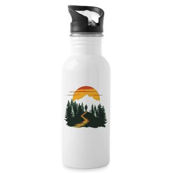 Wanderlust Explorer – Outdoor Hiking Shirt - Water bottle with straw - white - Right
