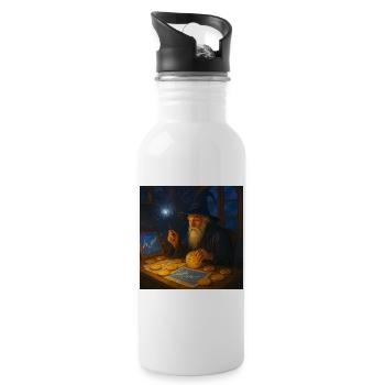 Crypto Wizard of Market Charts Wandalu Vuhs - Water bottle with straw - white - Right