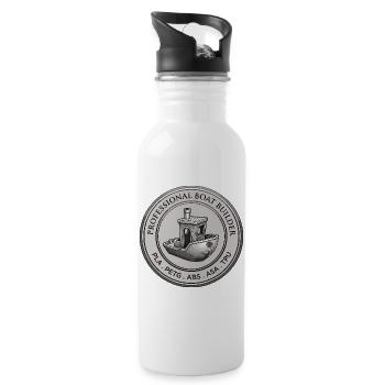 Professional Boat Builder – 3D Printing Emblem - Water bottle with straw - white - Right