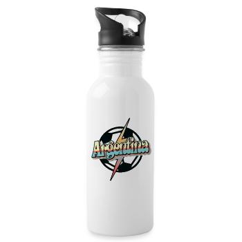 Argentina Fussball - Trinkflasche mit integriertem Trinkhalm - Weiß - Rechts