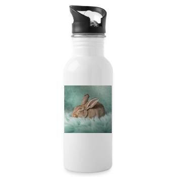 Rêves néon de lapin - Gourde avec paille intégrée - blanc - Droite