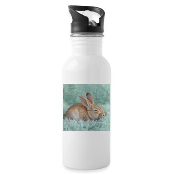268 lapin - Gourde avec paille intégrée - blanc - Droite