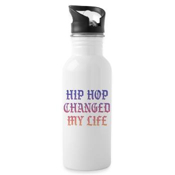 Hip Hop changed my Life - Water bottle with straw - white - Right