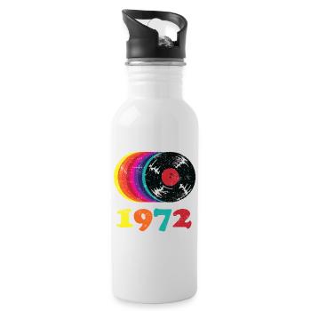 Vintage 1972 - Trinkflasche mit integriertem Trinkhalm - Weiß - Rechts