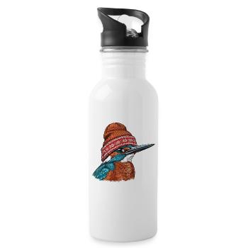 Eisvögel-Cozy Beanie - Trinkflasche mit integriertem Trinkhalm - Weiß - Rechts