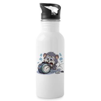 Morgenchaos Otter Wecker - Trinkflasche mit integriertem Trinkhalm - Weiß - Rechts