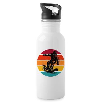 Simple Snowboard Idee für Snowboard - Trinkflasche mit integriertem Trinkhalm - Weiß - Rechts