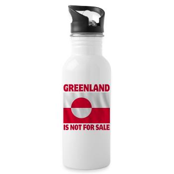 Greenland, Greenland, Arctic, Nuuk - Water bottle with straw - white - Right